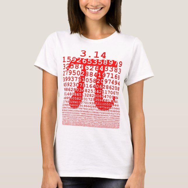 Original red number pi day mathematical symbol T-Shirt (Front)