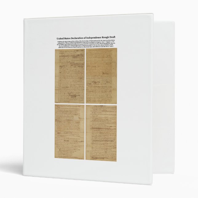 ORIGINAL Rough Draught Declaration of Independence Binder (Front/Inside)