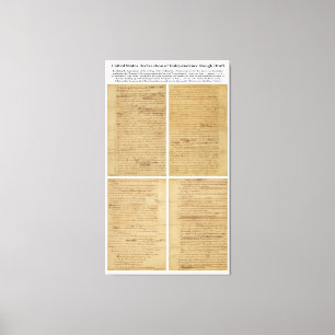 ORIGINAL Rough Draught Declaration of Independence Canvas Print