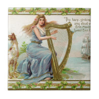 Original Saint patrick's day harp & lady