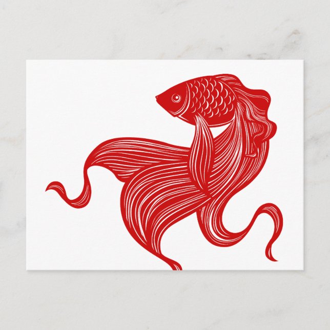 Original Scissors-cut Goldfish Postcard (Front)
