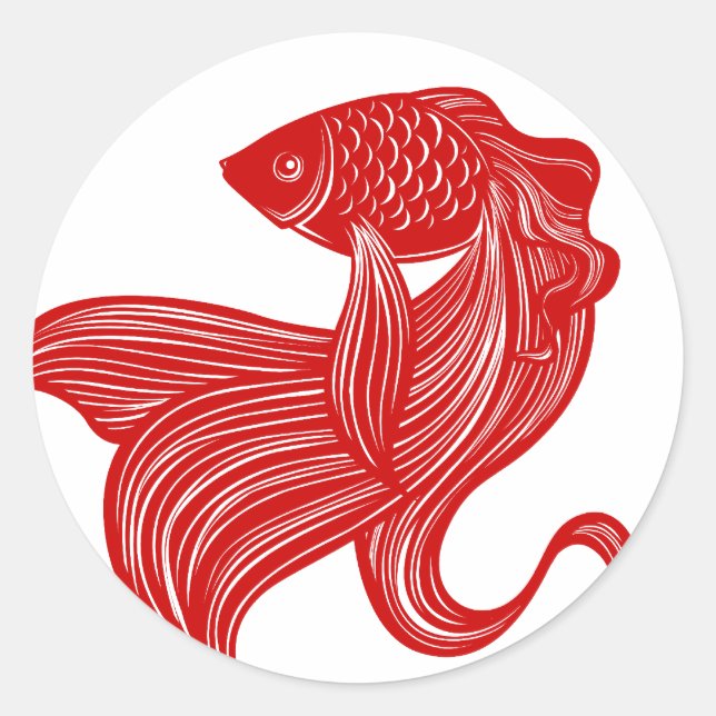 Original Scissors-cut Goldfish Sticker (Front)