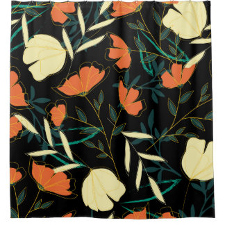 Original seamless pattern with bright tropical lea