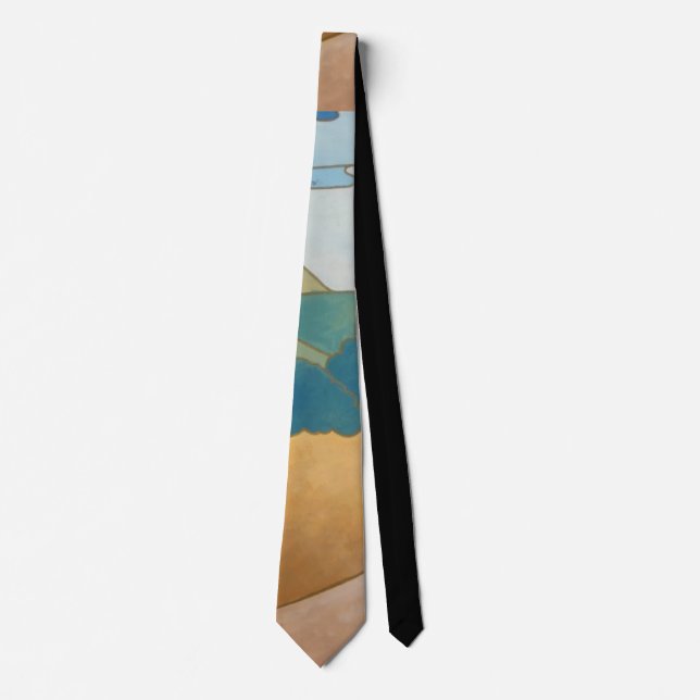 original section of abstract landscape art pattern tie (Front)