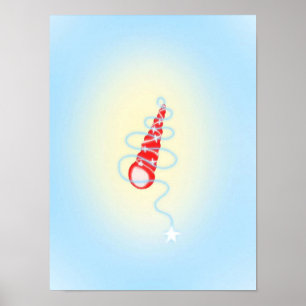 Original Simple Art Blue Conch Prints