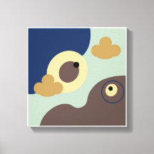 Original Simple Art Brown Bird Prints