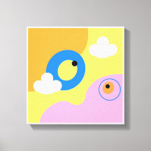 Original Simple Art Yellow Bird Prints