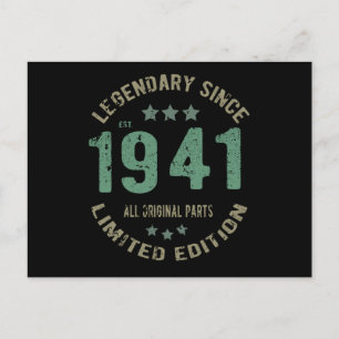 Original Since 1941 Vintage Legend Birthday Gift Postcard