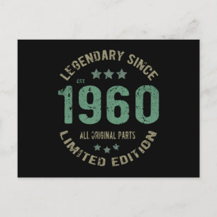 Original Since 1960 Vintage Legend Birthday Gift Postcard
