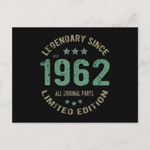 Original Since 1962 Vintage Legend Birthday Gift Postcard