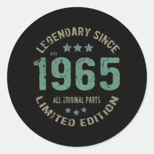 Original Since 1965 Vintage Legend Birthday Gift Classic Round Sticker