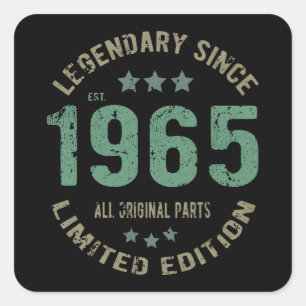 Original Since 1965 Vintage Legend Birthday Gift Square Sticker