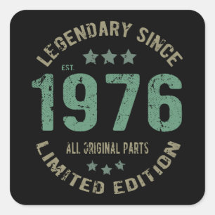 Original Since 1976 Vintage Legend Birthday Gift Square Sticker