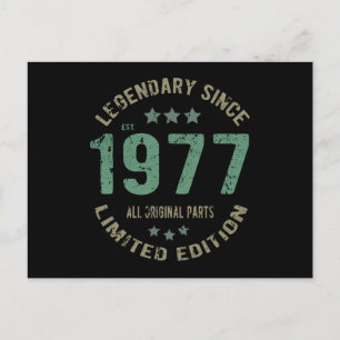Original Since 1977 Vintage Legend Birthday Gift Postcard