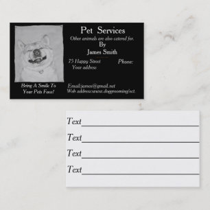 original smiling happy dog picture pet care business card
