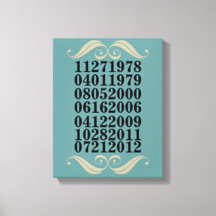Original Special Dates Canvas Print