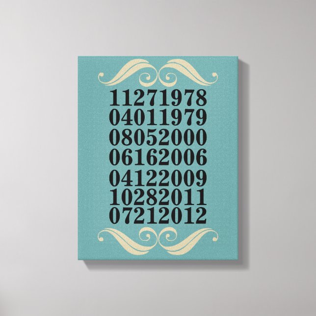Original Special Dates Canvas Print (Front)
