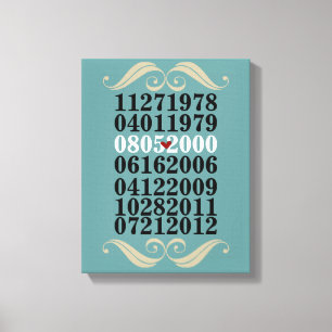 Original Special Dates Canvas Print
