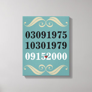 Original Special Dates Canvas Print