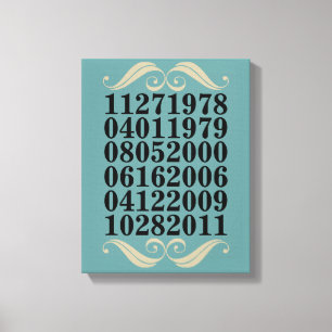 Original Special Dates Canvas Print