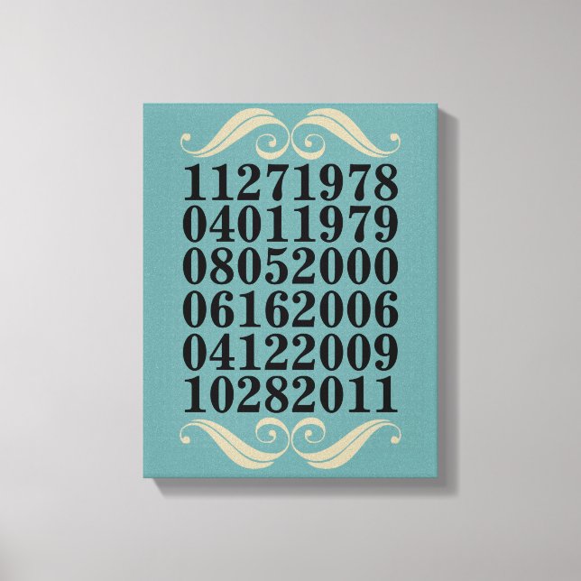 Original Special Dates Canvas Print (Front)