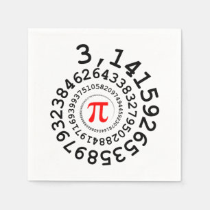 Original spiral of digits Pi number 3,14... Napkin