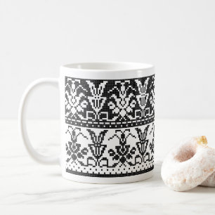 Original Style Black isolated cross-stitch pattern Coffee Mug
