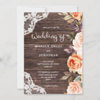 Original style- Wood Lace Blush & Peach Floral