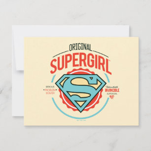 Original Supergirl Vintage Logo Badge Card