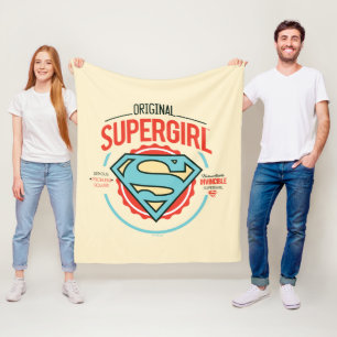 Original Supergirl Vintage Logo Badge Fleece Blanket