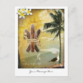 Original Surf Inspired Digital Art Postcard