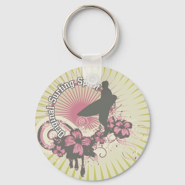 Original Surfing Spirit Tshirts and Gifts Keychain (Front)