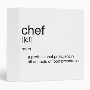 Original text design CHEF definition dictionary Binder
