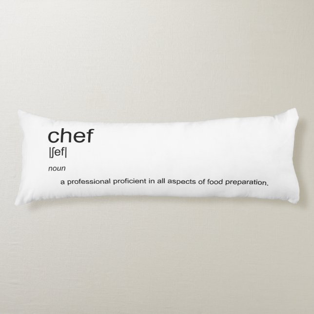 Original text design CHEF definition dictionary Body Pillow (Front)