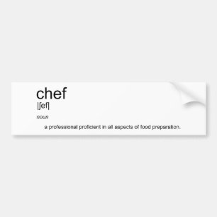 Original text design CHEF definition dictionary Bumper Sticker