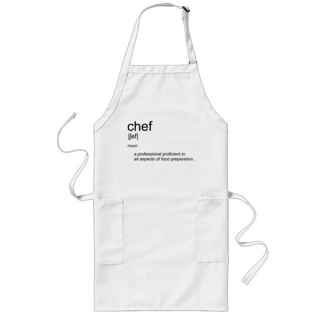 Original text design CHEF definition dictionary Long Apron (Front)