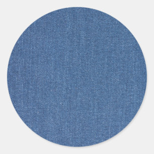 Original textile fabric blue fashion jean denim classic round sticker