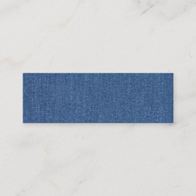 Original textile fabric blue fashion jean denim mini business card (Front)