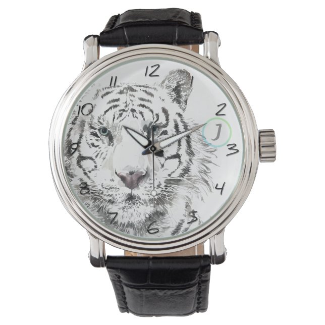 Original Tiger Watercolor Chinese Zodiac Birthday Watch (Front)