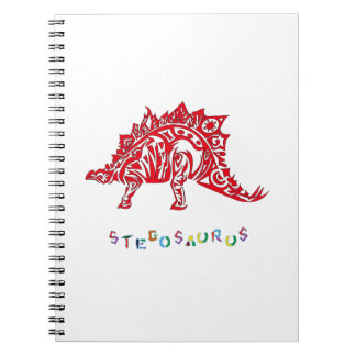 Original Tribal Style Design Stegosaurus with Neme Notebook