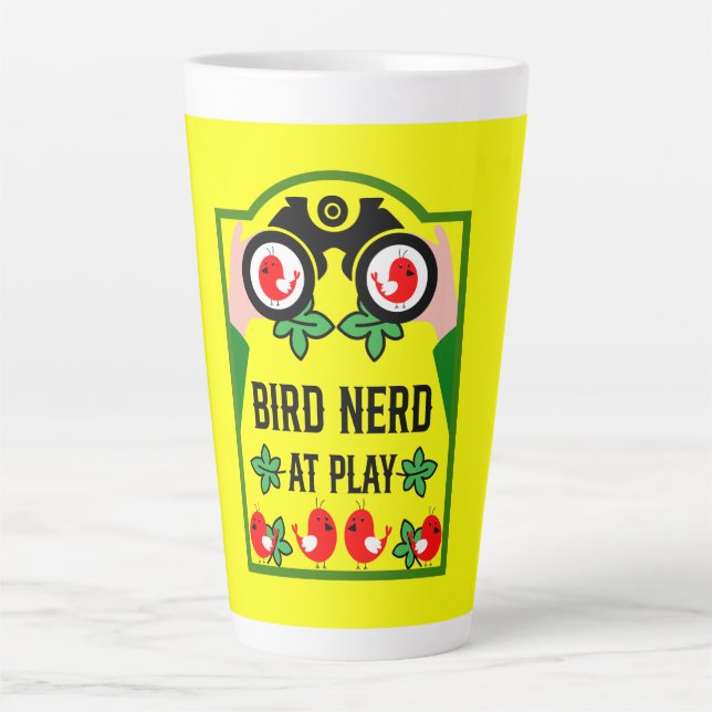 Original Unique Birdwatcher Latte Mug (Front)