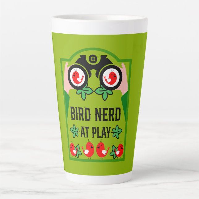 Original Unique Birdwatcher Latte Mug (Front)