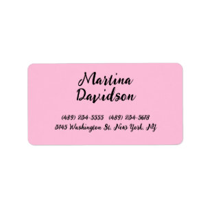 Original Unique Pink Creative Calligraphy Label