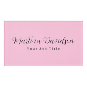 Original Unique Pink Creative Handwriting Name Tag