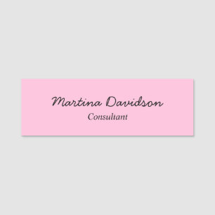 Original Unique Pink Creative Handwriting Name Tag