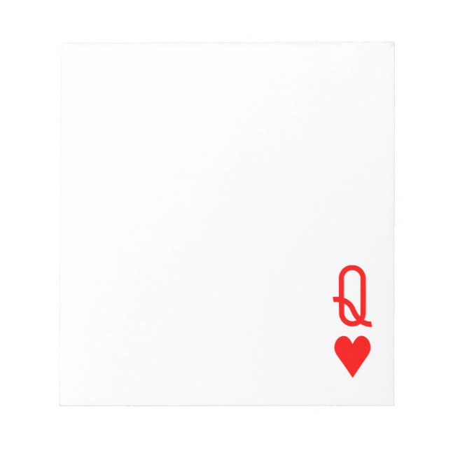 Original  Valentine's Day Queen of hearts symbol Notepad (Front)