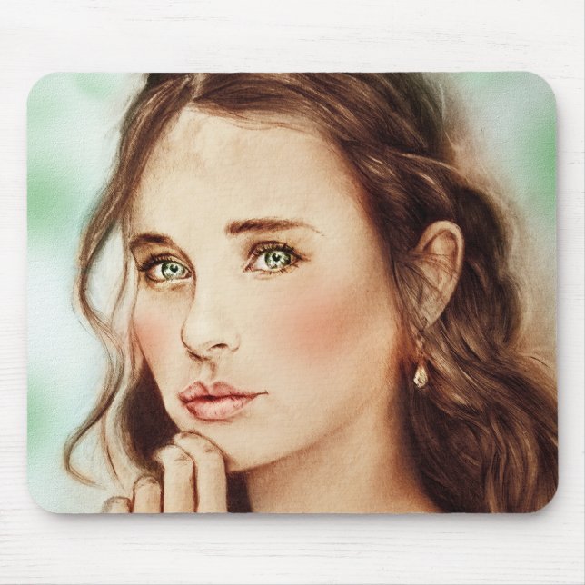 Original vintage art mousepad - Lady of Spring (Front)