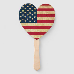 Original Vintage Patriotic American Flag Hand Fan