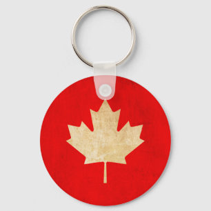 Original Vintage Patriotic canadian red leaf Keychain