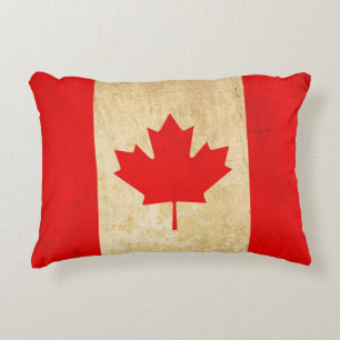 Original Vintage Patriotic National Flag of CANADA Decorative Pillow